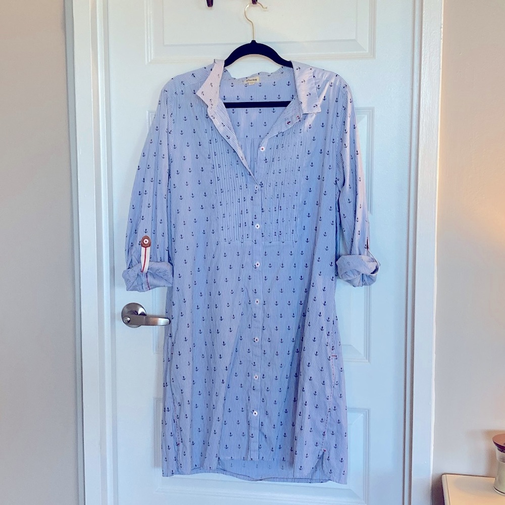 Anchor shirtdress with adjustable sleeves